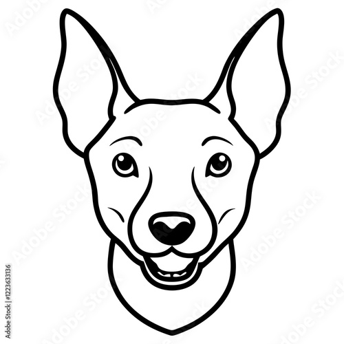 Funny xoloitzcuintli dog head vector art