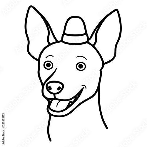 Funny xoloitzcuintli dog head vector art