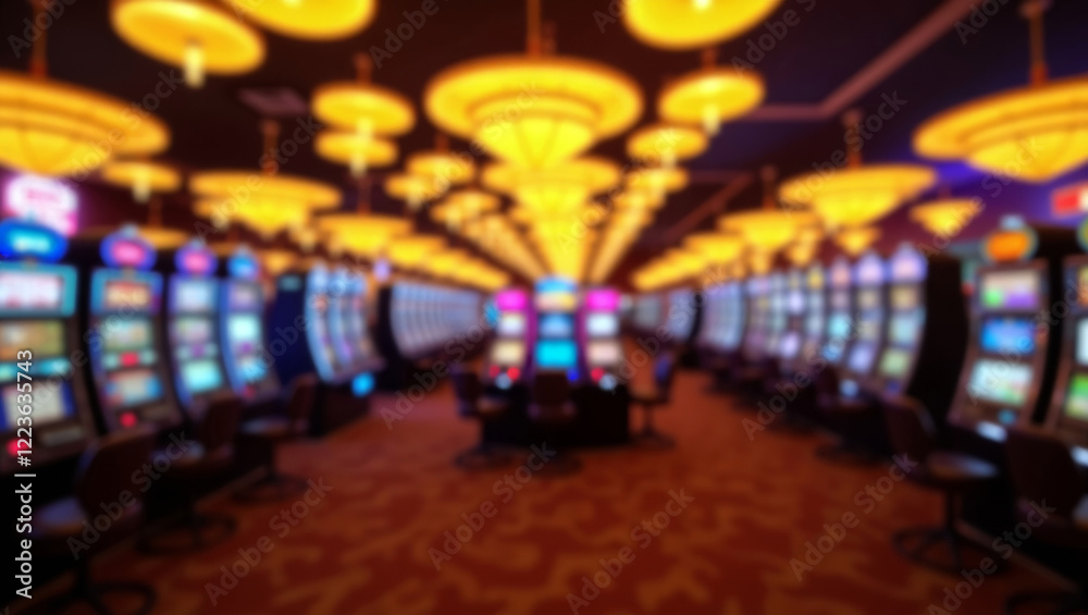 Blurred casino interior with vibrant atmosphere Blurred casino interior with vibrant atmosphere