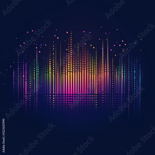Vibrant Rainbow Soundwave: Abstract Digital Art