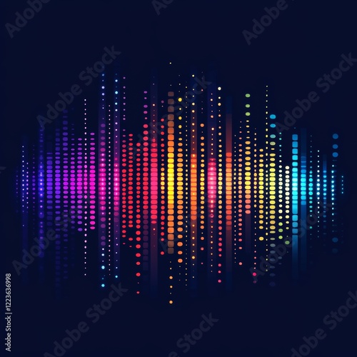 Vibrant Rainbow Soundwave: A Dynamic Digital Art
