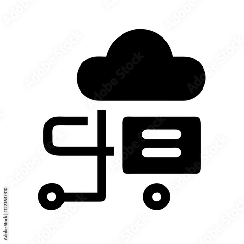 Cloud server icon, symbolizing data storage, computing, and network technology.
