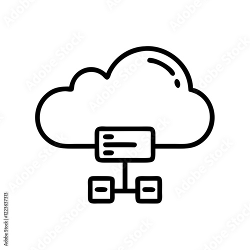 Cloud server icon, symbolizing data storage, computing, and network technology.