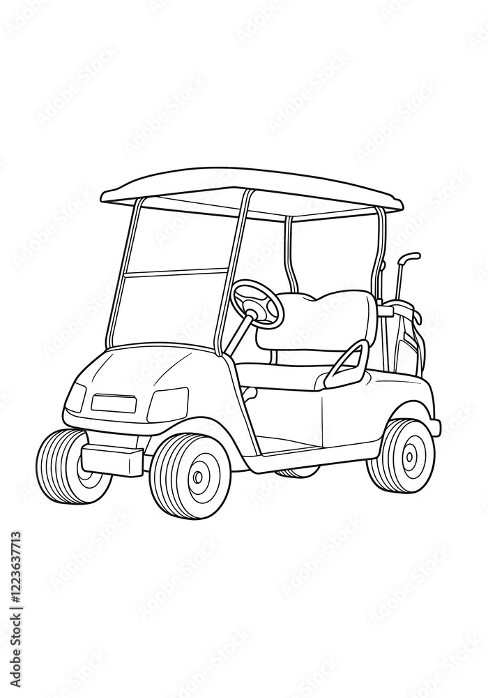 Fototapeta premium golf car sketch