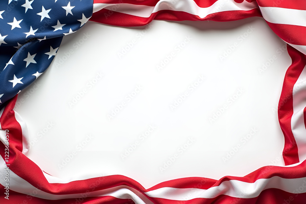 American flag-themed frame with stars and stripes, symbolizing patriotism American flag-themed frame with stars and stripes, symbolizing patriotism