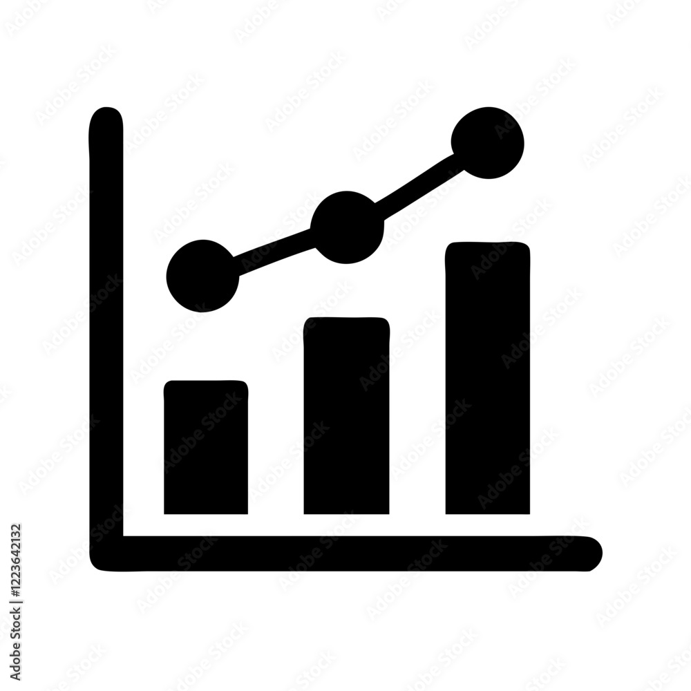 bar graph sign with increasing height and line graph with an increasing trend for business development websites,financial analysis blogs and positive trend illustrations. bar graph sign with increasing height and line graph with an increasing trend for business development websites,financial analysis blogs and positive trend illustrations.