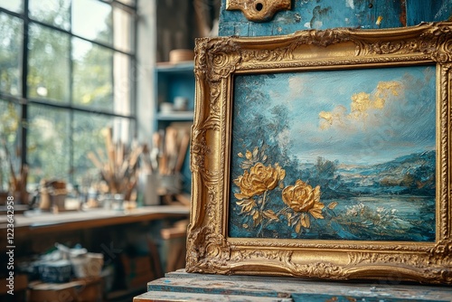 Luxurious Ornate Picture Frame with Gold Leaf Decoration