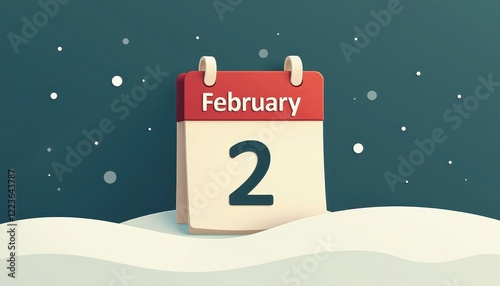 Groundhog Day Calendar Forecast: Snowy Landscape Preview on February 2 photo
