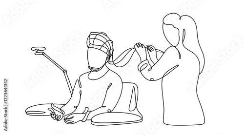 EEG. Doctor and patient