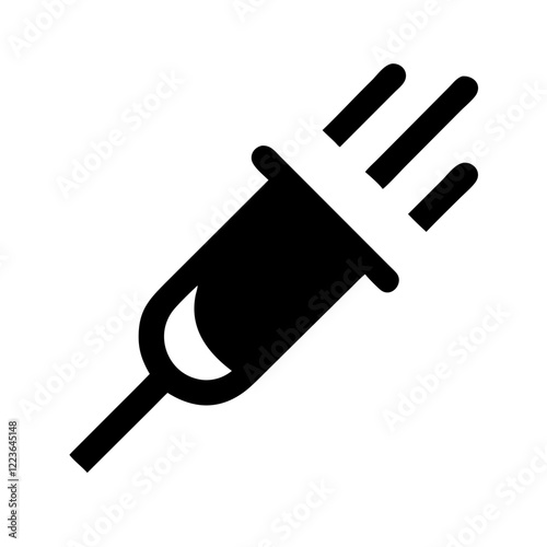 Black silhouette outline electric plug icon for electricity blogs, electricity websites and wiring concepts.