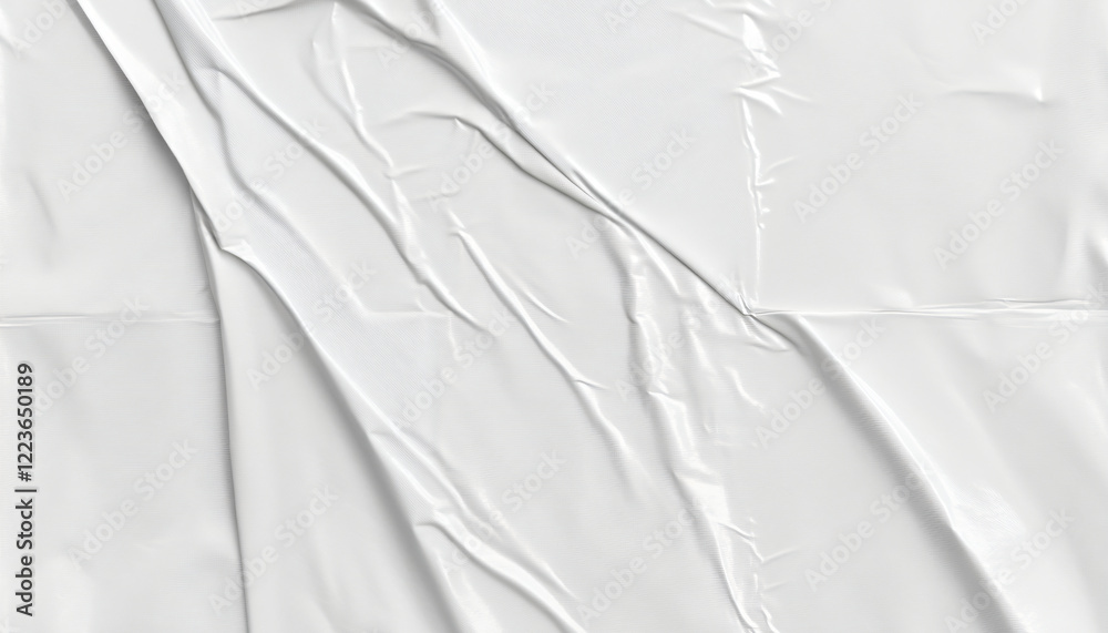Obraz premium Glued poster texture displays a creased, wrinkled white surface perfect for mockup designs