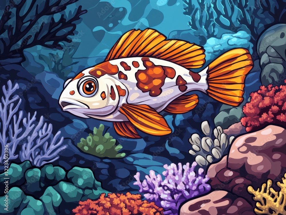 Fototapeta premium Vibrant Coral Reef with Tropical Fish