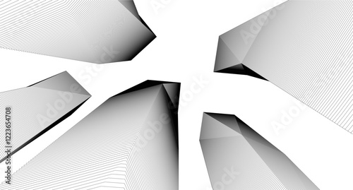 abstract modern buildings, architectural  3d