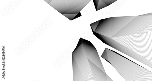 abstract modern buildings, architectural  3d