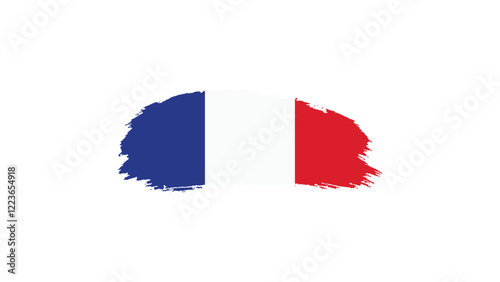 France flag in brush stroke effect on white background, National flag of France with brush stroke effects Vector illustration EPS10