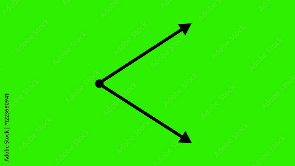 video animation two arrows indicating 2 different points in the right direction, on a green chroma key background video animation two arrows indicating 2 different points in the right direction, on a green chroma key background