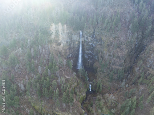 Located in the scenic Columbia River Gorge, Multnomah Falls tumbles 620 feet eventually feeding into the Columbia River. This gorgeous waterfall is visited by more than 2 million people each year. photo