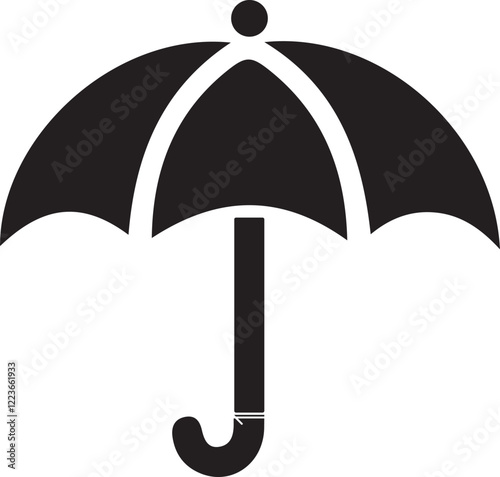 black umbrella isolated on white