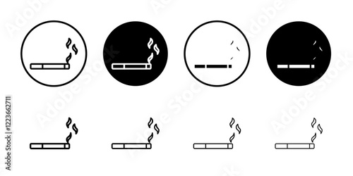 Cigarette icon flat and simple set design