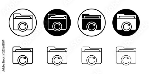 Data backup icon flat and simple set design