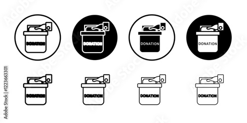 Donation box icon flat and simple set design