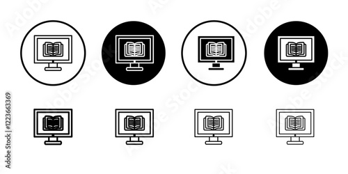 E-book icon flat and simple set design