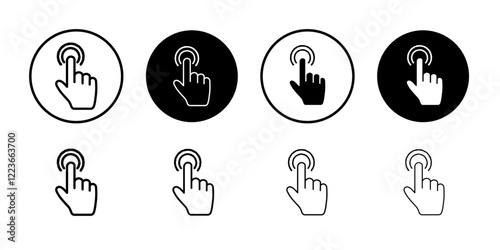finger tap icon flat and simple set design