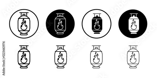 Gas cylinders icon flat and simple set design