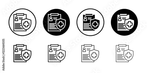 Health insurance icon flat and simple set design