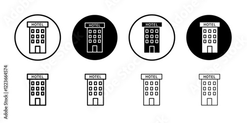 hotel icon flat and simple set design
