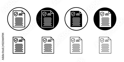 Insurance policy icon flat and simple set design