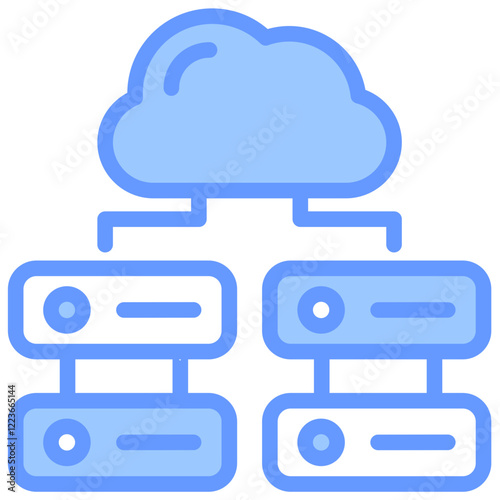 Virtualization Lineal Blue Icon