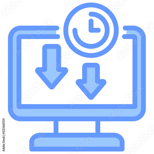 Idle Reduction Lineal Blue Icon