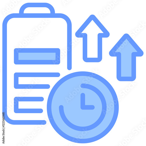 Battery Optimization Lineal Blue Icon
