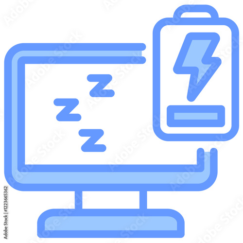 Deep Sleep Lineal Blue Icon