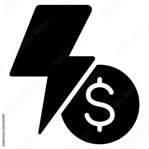 Energy Budget Solid Black Icon