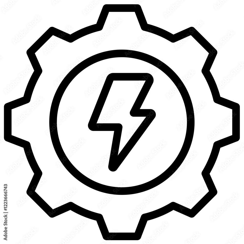 Power Optimization Outline Icon Power Optimization Outline Icon