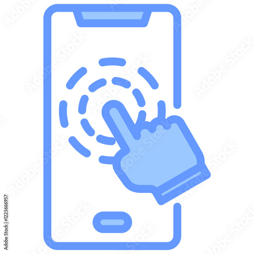 Touch Screen Lineal Blue Icon