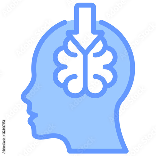 Cognitive Load Lineal Blue Icon