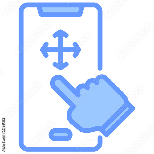 Tactile Interface Lineal Blue Icon