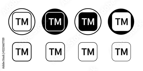 Trademark icon flat and simple set design