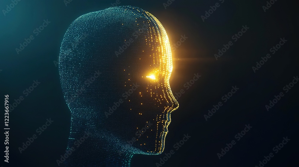 Obraz premium Digital profile protection a glowing shield surrounding a virtual identity in a futuristic environment