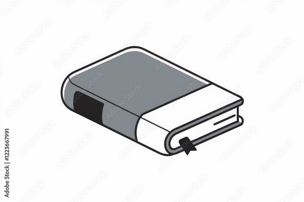 A closed book with a bookmark, signifying knowledge and reading. A closed book with a bookmark, signifying knowledge and reading.