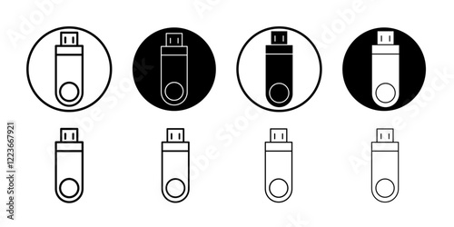 usb drive icon flat and simple set design