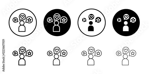 User engagement icon flat and simple set design