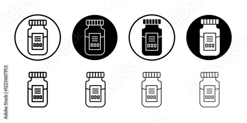 Vaccine vial icon flat and simple set design