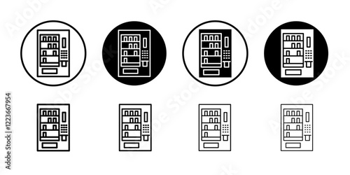 Vending machine icon flat and simple set design