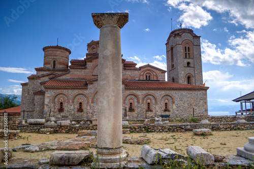 St. Clement's Church at the Plaosnik site in Ohrid. Built in 893 AD and reconstructed in 2002, this is one of the most popular tourist destinations