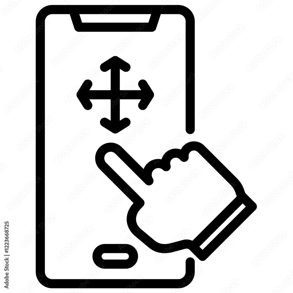 Fototapeta premium Tactile Interface Outline Icon