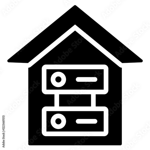 On Premises Server Solid Black Icon